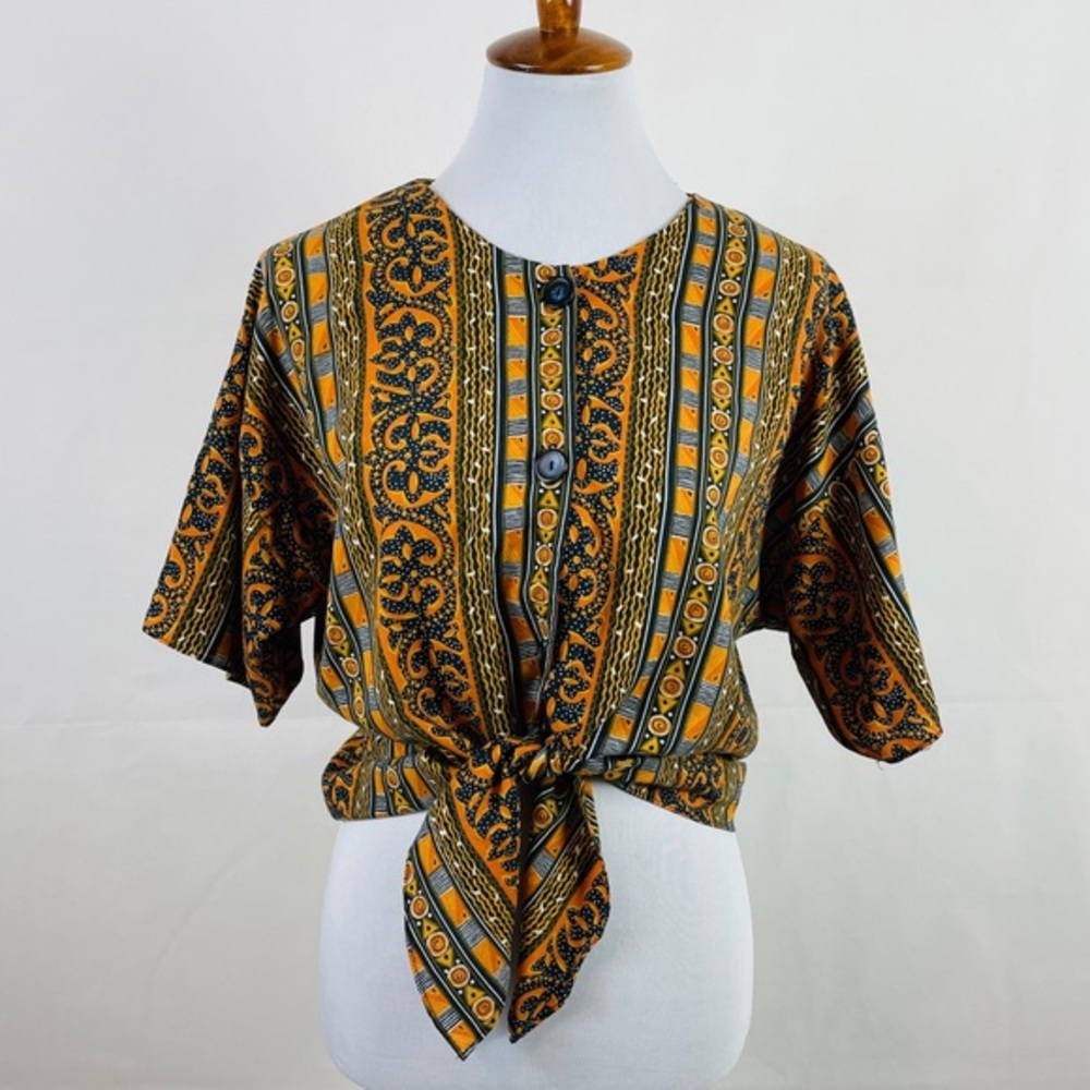 California Collections Inc tribal button front top